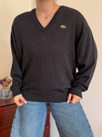 Lacoste V-Neck Knit Sweater 50% Wool 50% Acrylic