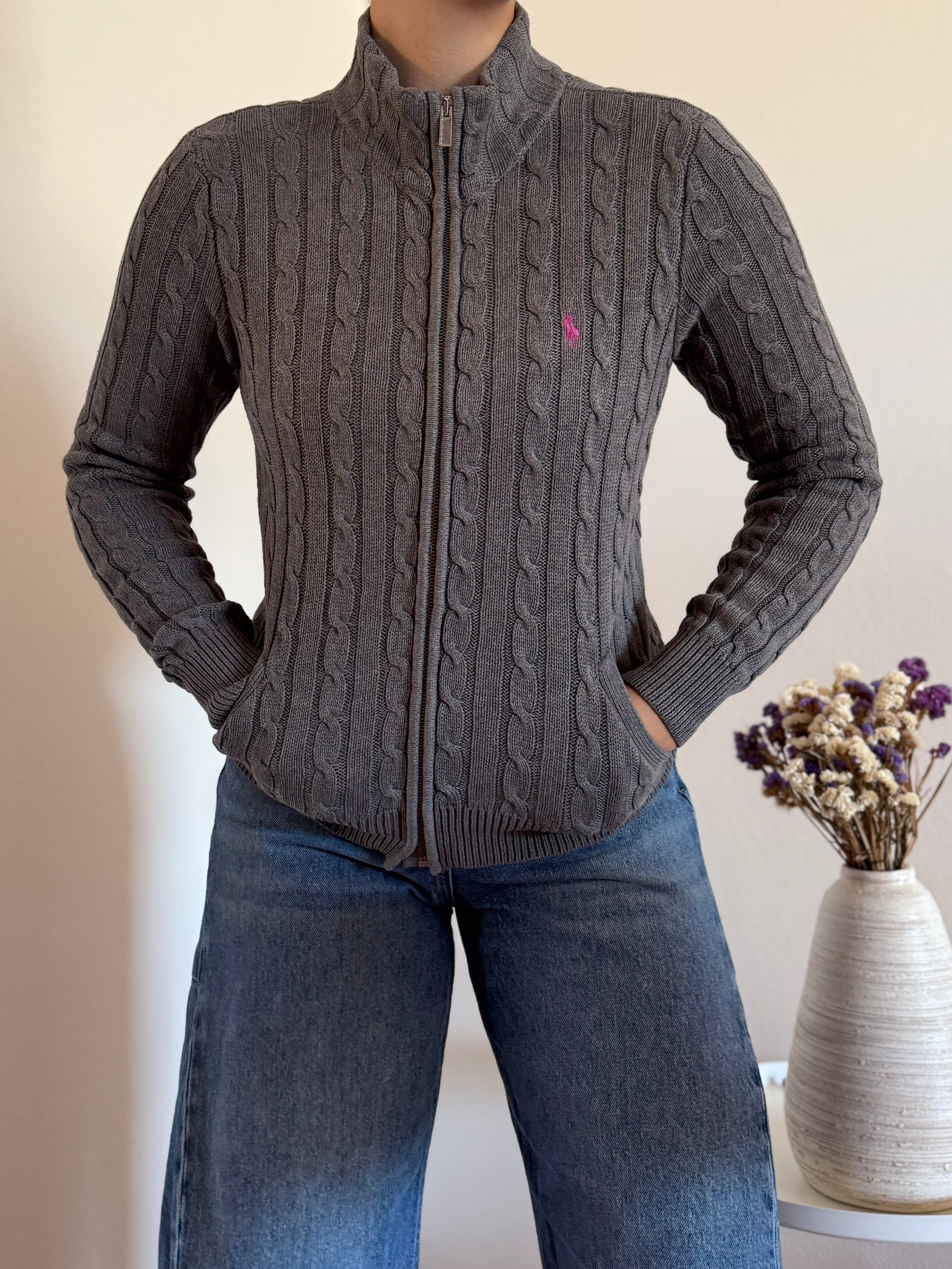 Ralph Lauren Cable Knit Full Zip Sweater