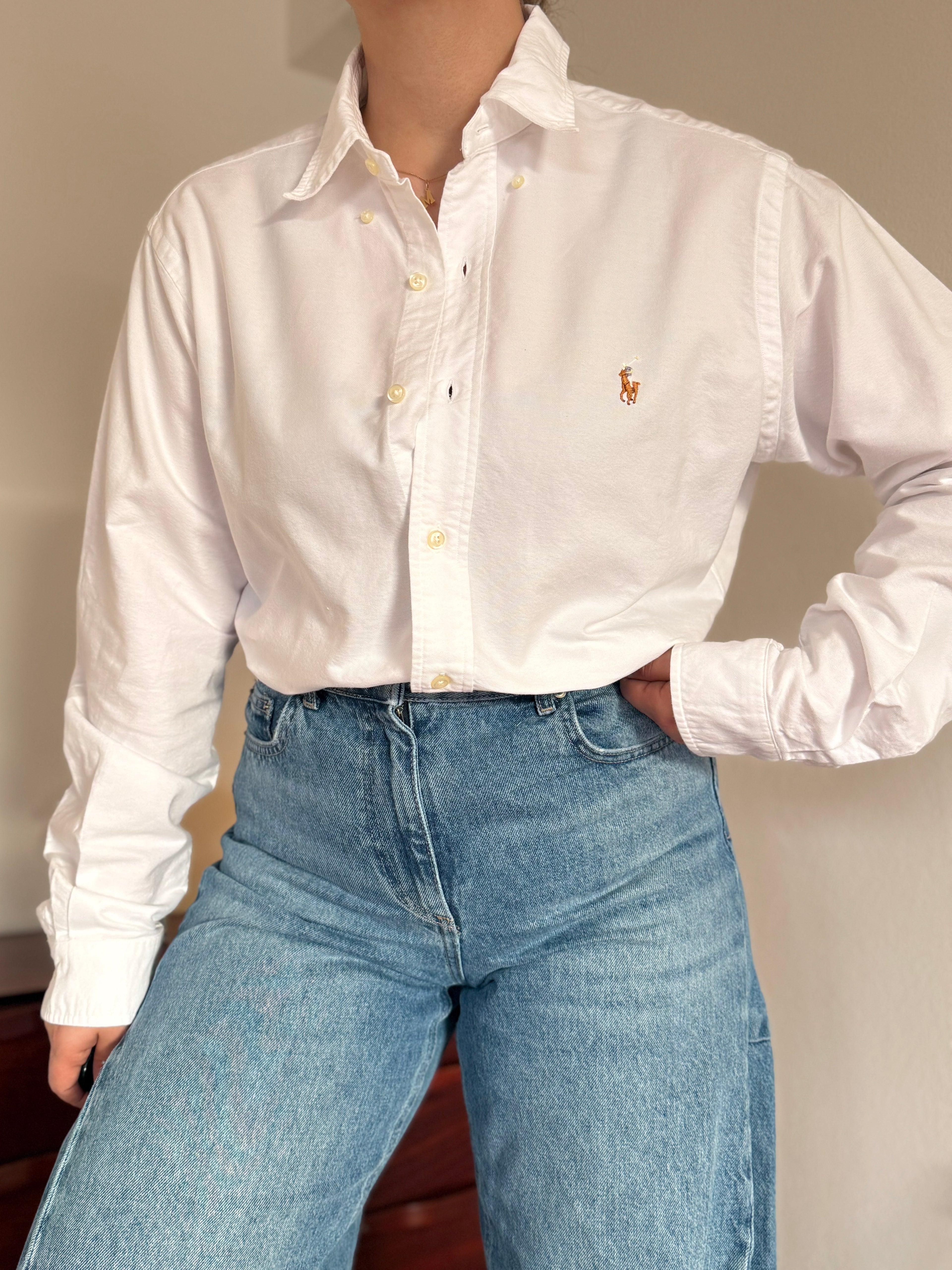 Ralph Lauren Plain White Shirt Classic Fit 100% Cotton