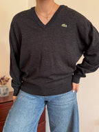 Lacoste V-Neck Knit Sweater 50% Wool 50% Acrylic