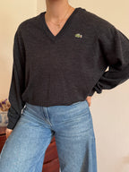 Lacoste V-Neck Knit Sweater 50% Wool 50% Acrylic