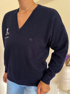 Burberry V-neck Knit Sweater 55% Lambswool 10% Angora