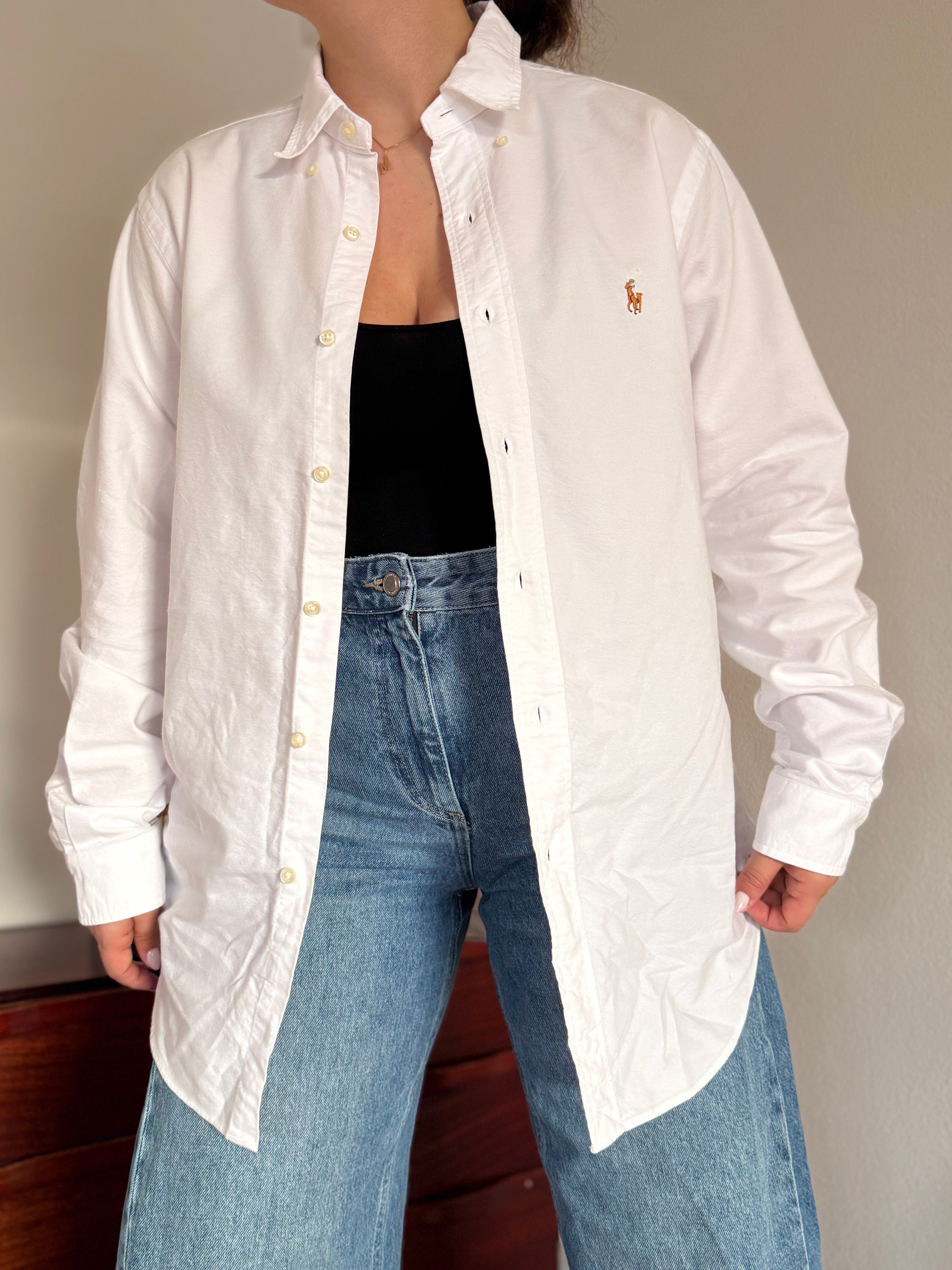 Ralph Lauren Plain White Shirt Classic Fit 100% Cotton