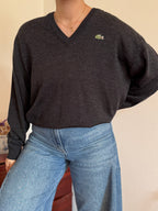 Lacoste V-Neck Knit Sweater 50% Wool 50% Acrylic