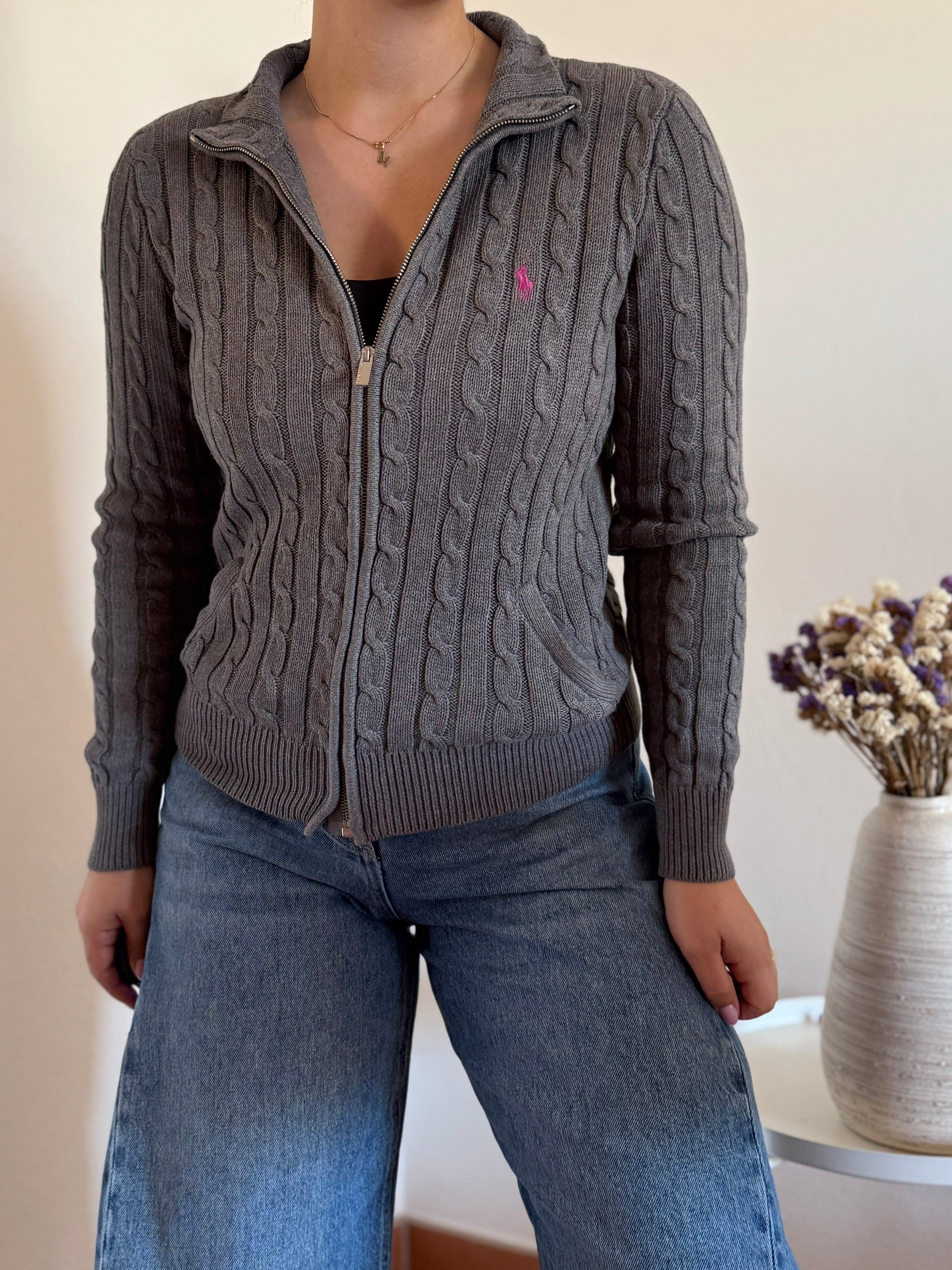 Ralph Lauren Cable Knit Full Zip Sweater