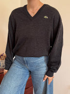 Lacoste V-Neck Knit Sweater 50% Wool 50% Acrylic