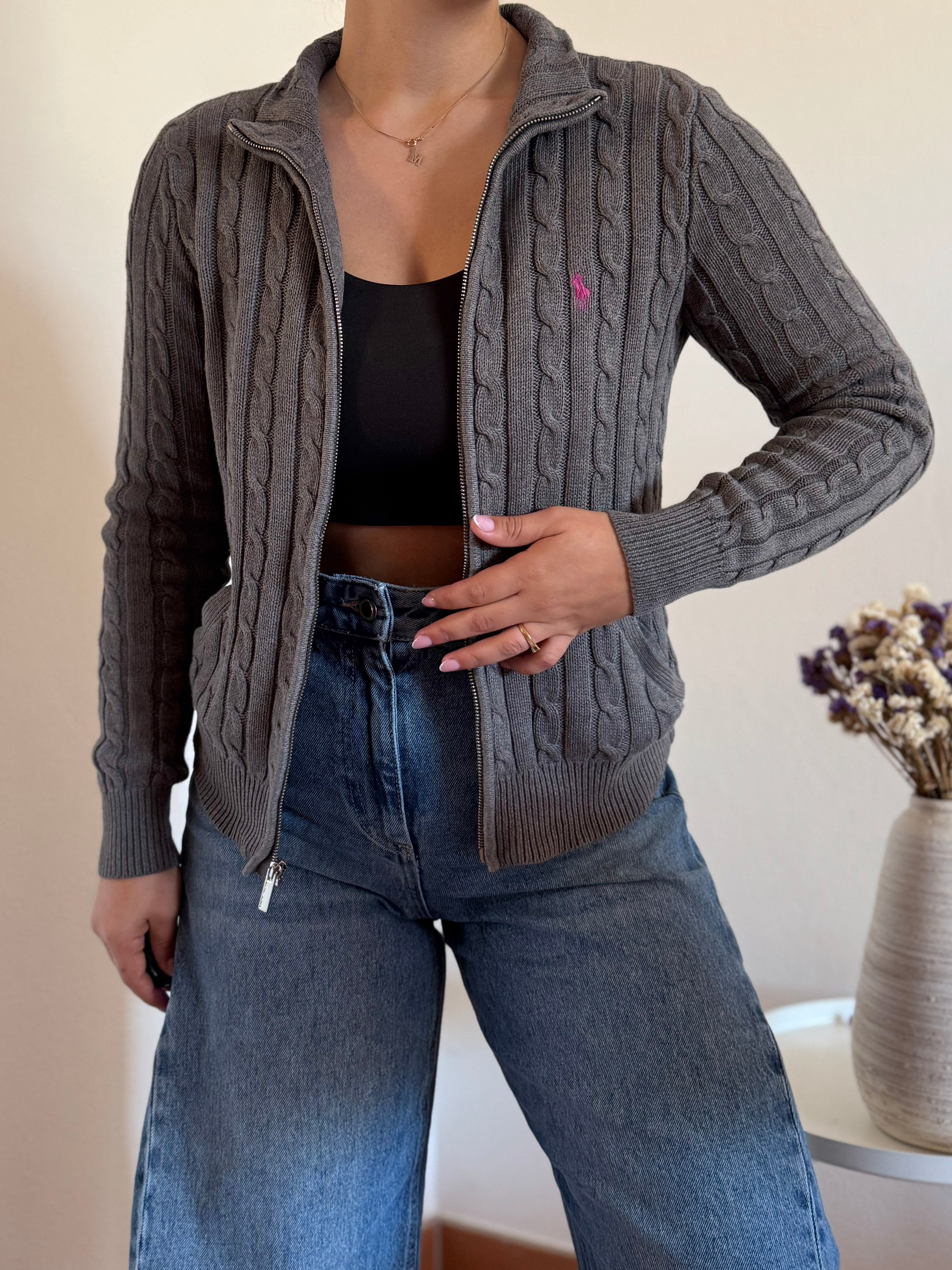 Ralph Lauren Cable Knit Full Zip Sweater