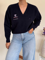 Burberry V-neck Knit Sweater 55% Lambswool 10% Angora