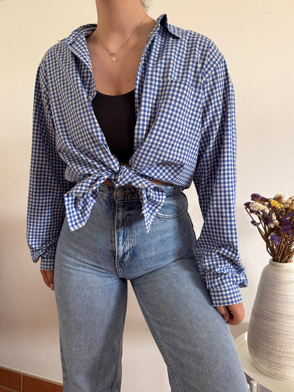 Ralph Lauren Shirt Classic Fit Plaid Blue 100% Cotton