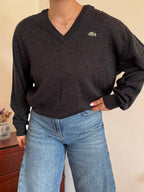 Lacoste V-Neck Knit Sweater 50% Wool 50% Acrylic