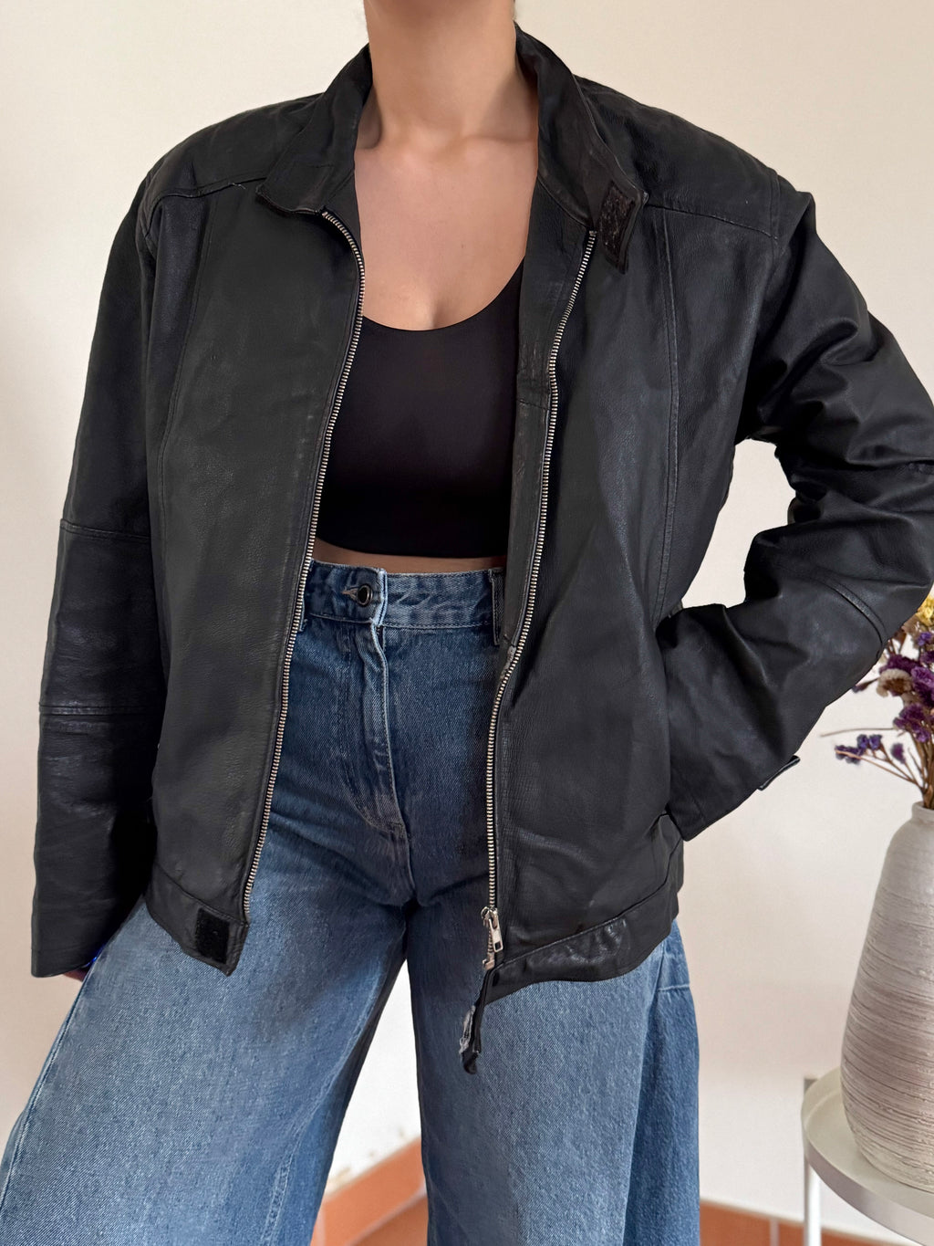 Vintage Bomber Leather Jacket