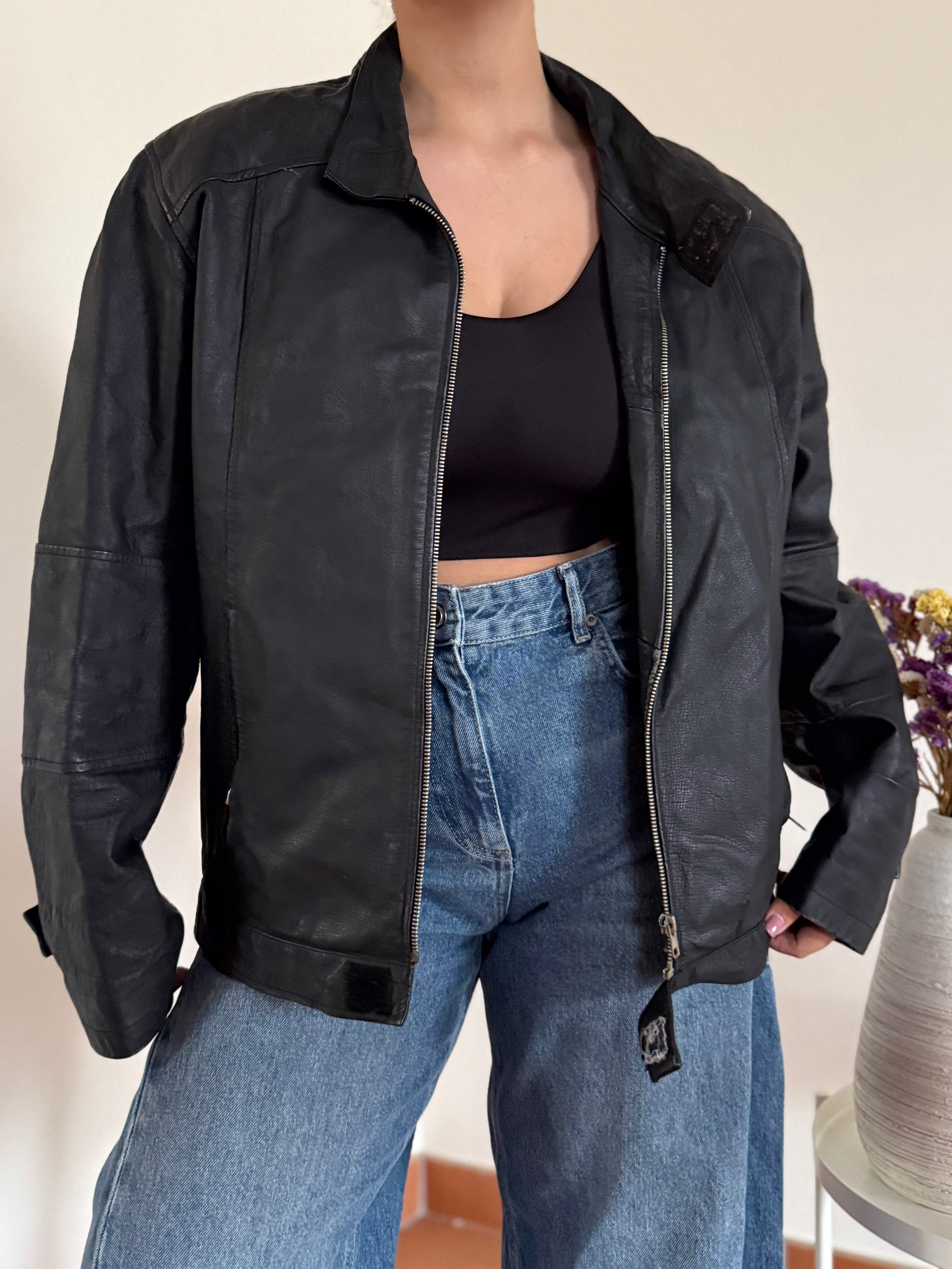 Vintage Bomber Leather Jacket