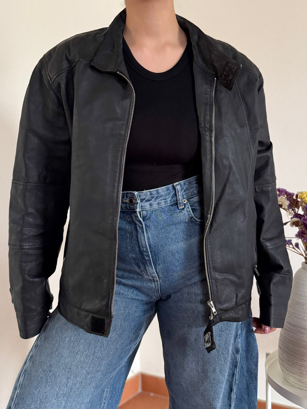 Vintage Bomber Leather Jacket