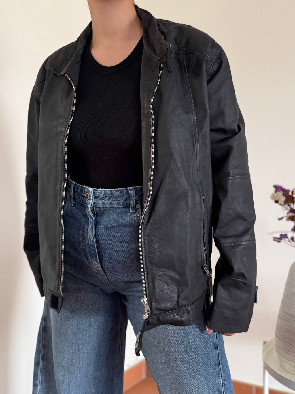 Vintage Bomber Leather Jacket
