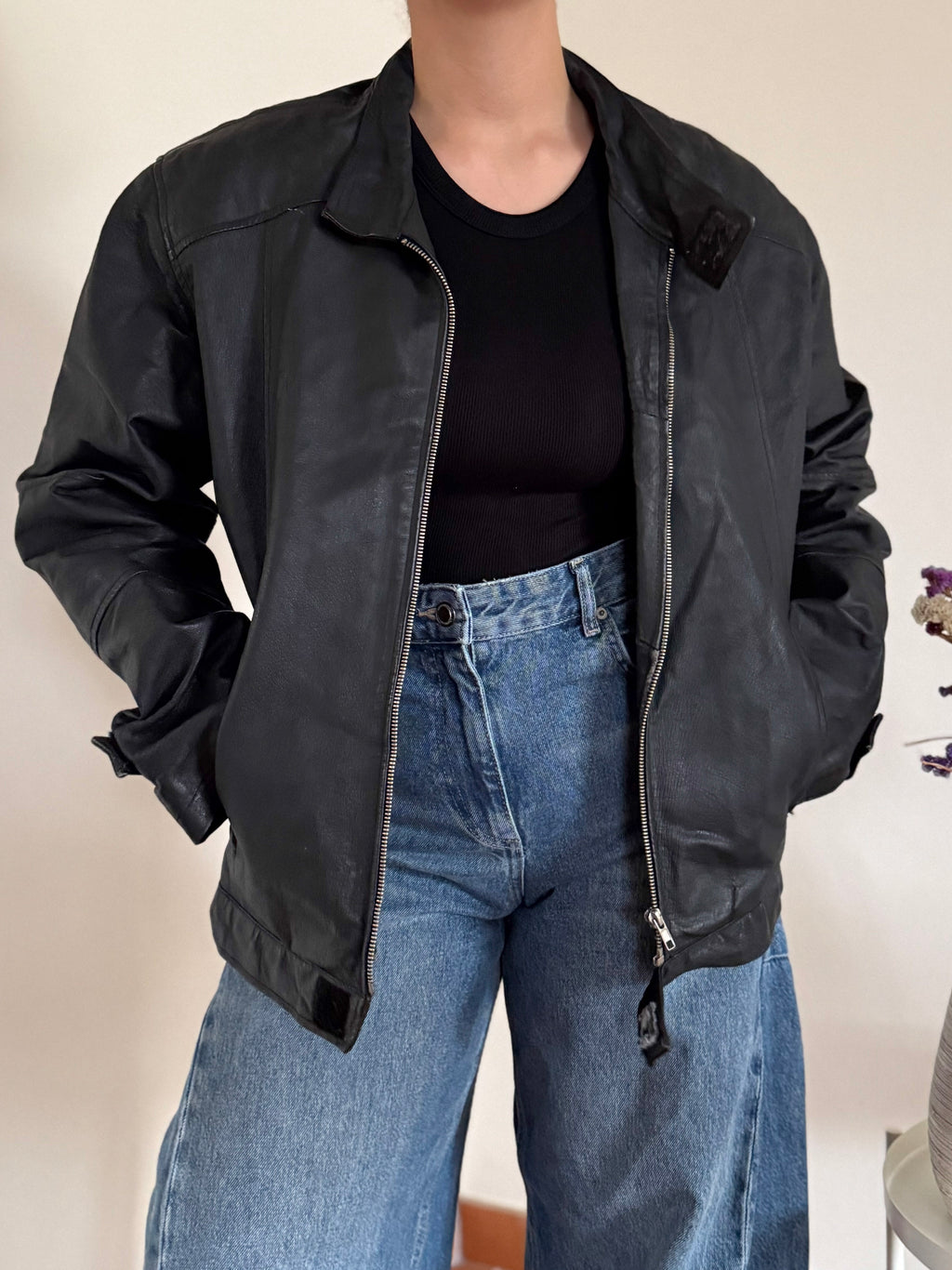 Vintage Bomber Leather Jacket