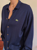 Lacoste Cardigan Knit Sweater 50% Wool 50% Acrylic