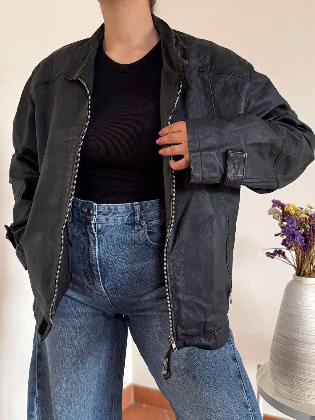 Vintage Bomber Leather Jacket