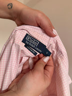 Polo Ralph Lauren Pink Plaid Shirt Costum Fit 100% Cotton