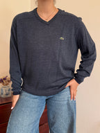 Lacoste V-Neck Knit Sweater 100% Wool