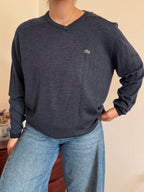 Lacoste V-Neck Knit Sweater 100% Wool