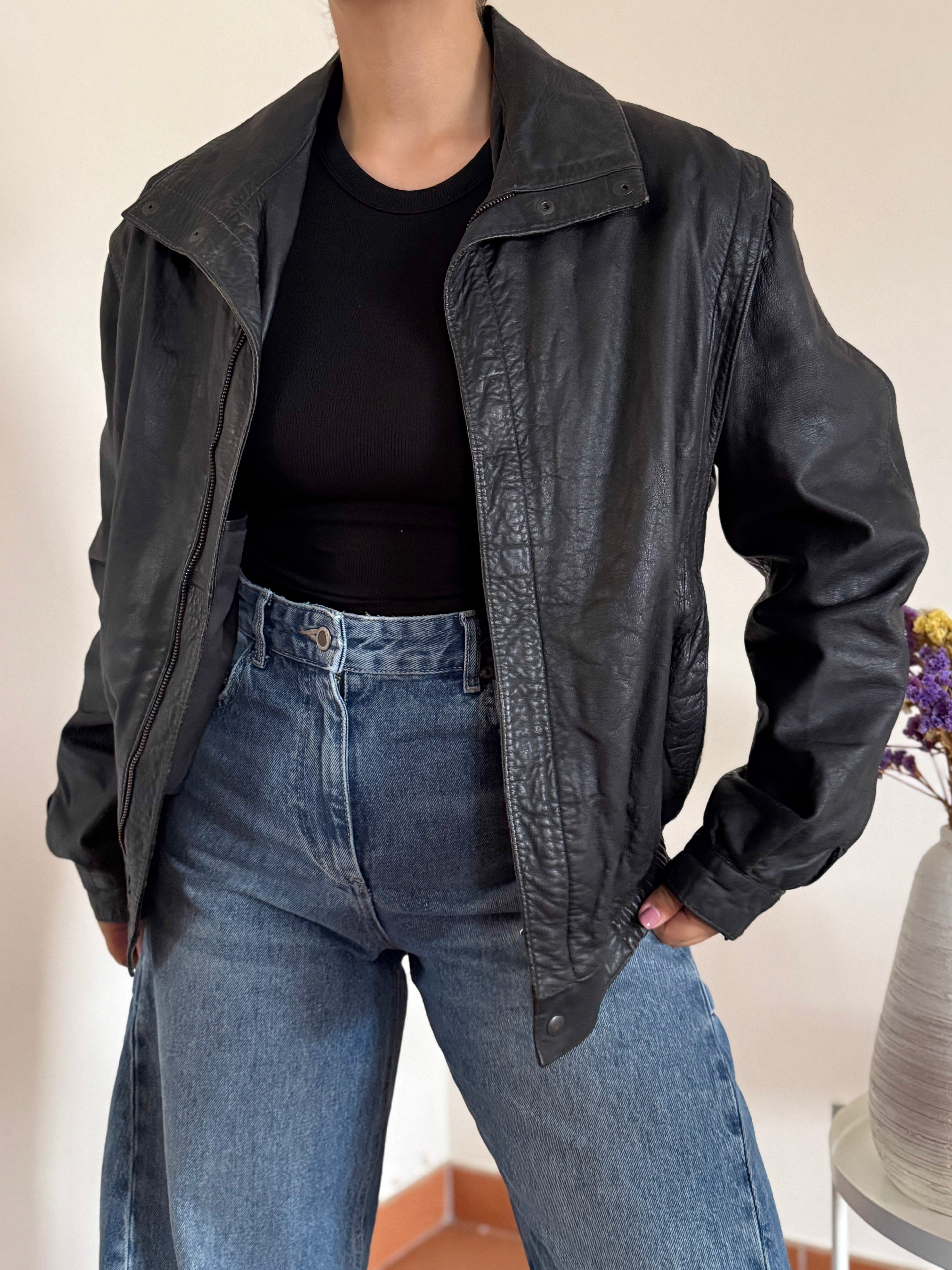 Vintage Bomber Leather Jacket
