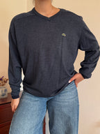 Lacoste V-Neck Knit Sweater 100% Wool
