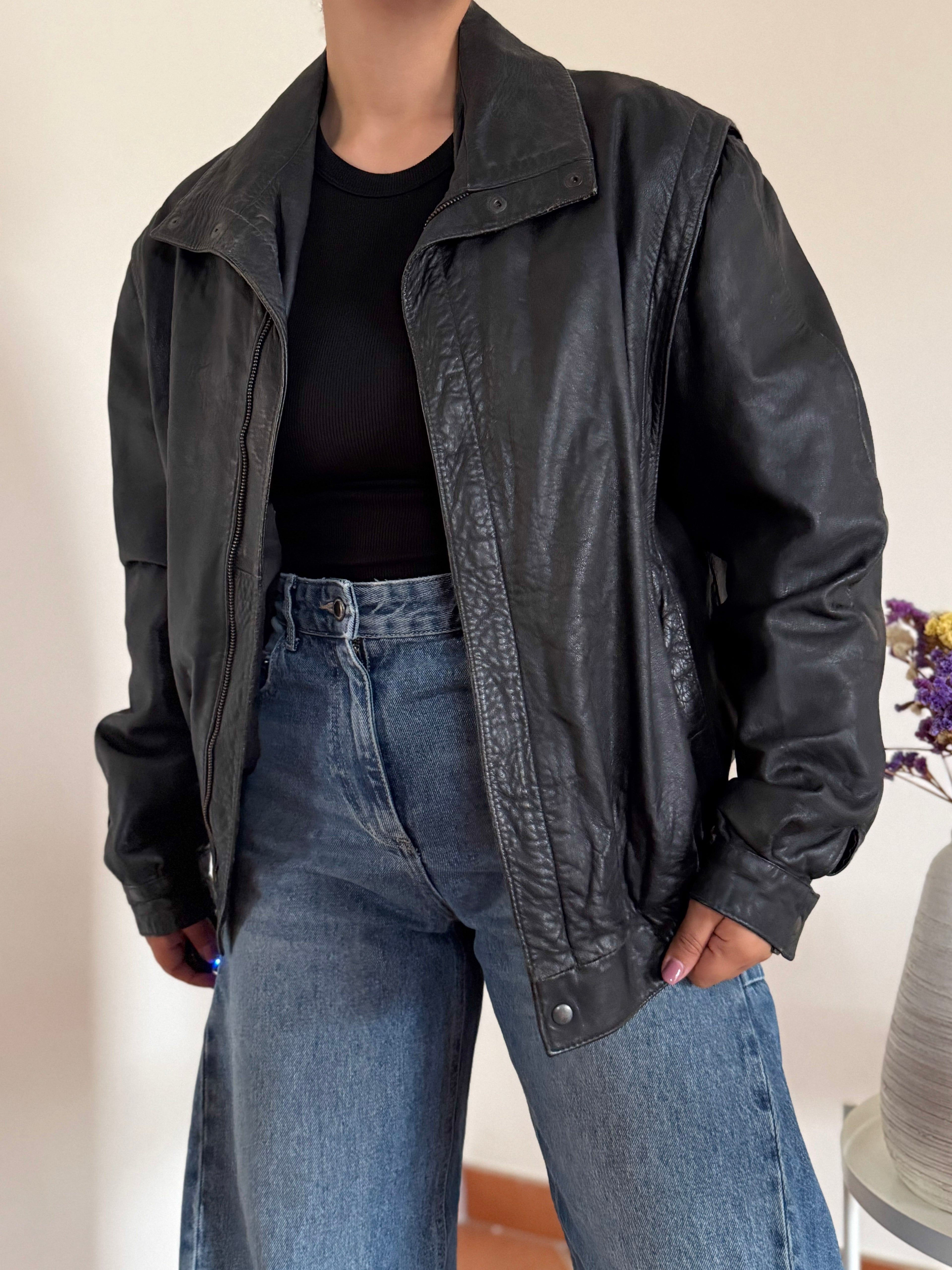 Vintage Bomber Leather Jacket