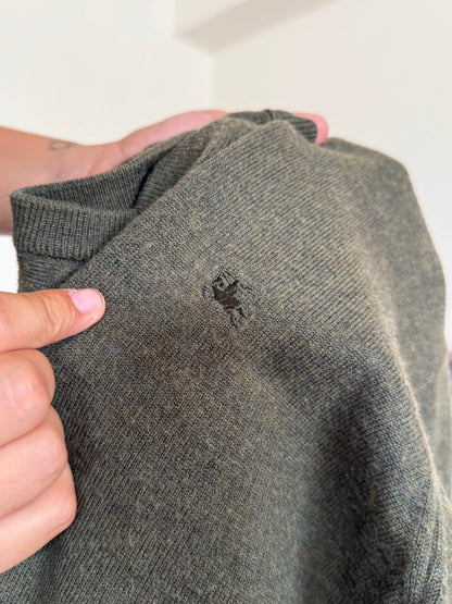 Burberry V-neck Knit Sweater em lã