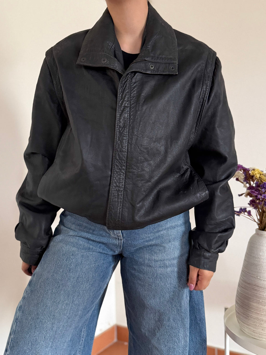 Vintage Bomber Leather Jacket