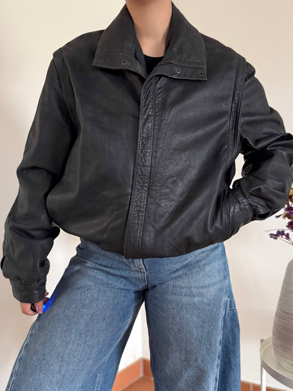 Vintage Bomber Leather Jacket