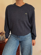 Lacoste V-Neck Knit Sweater 100% Wool