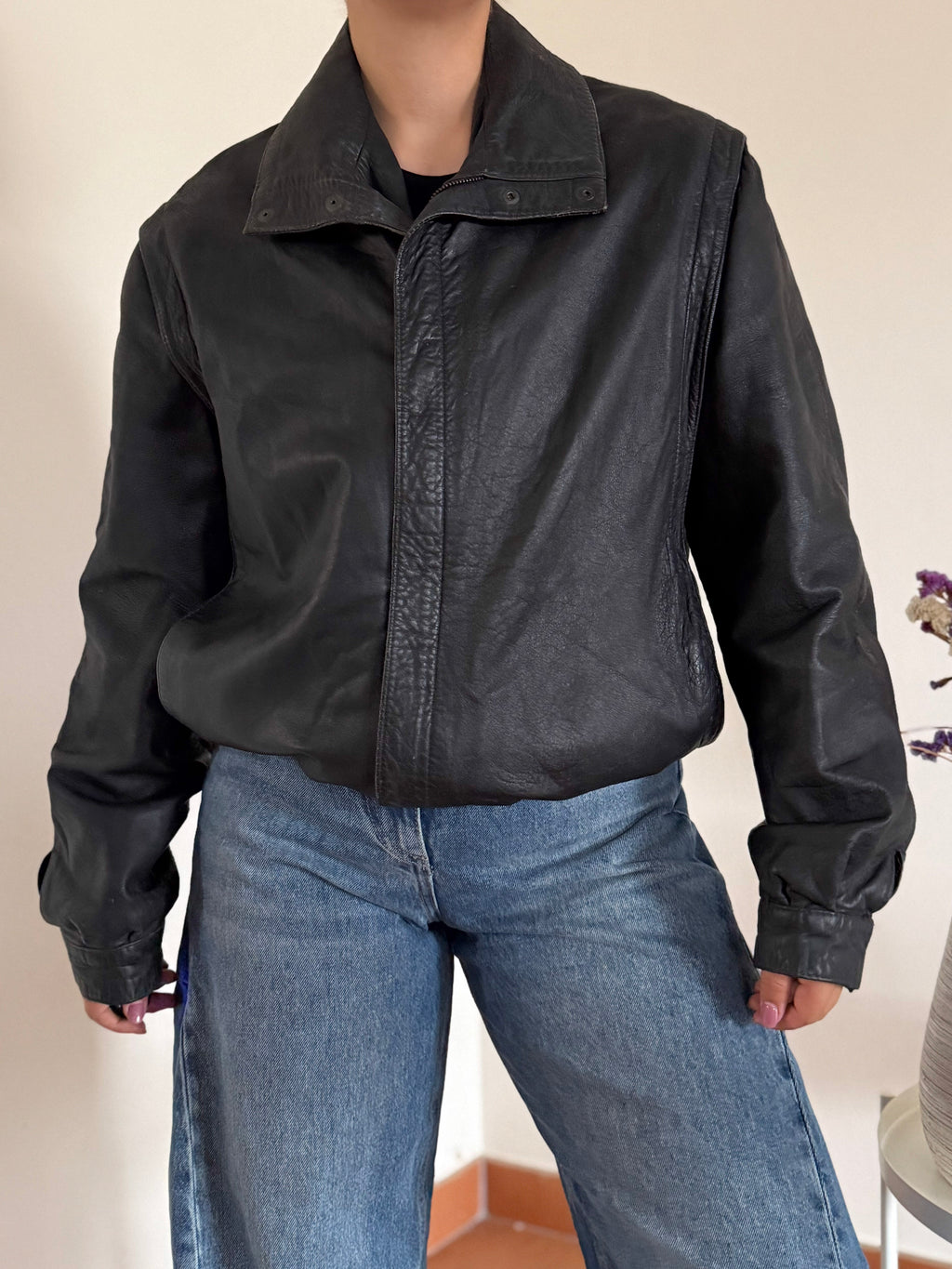 Vintage Bomber Leather Jacket