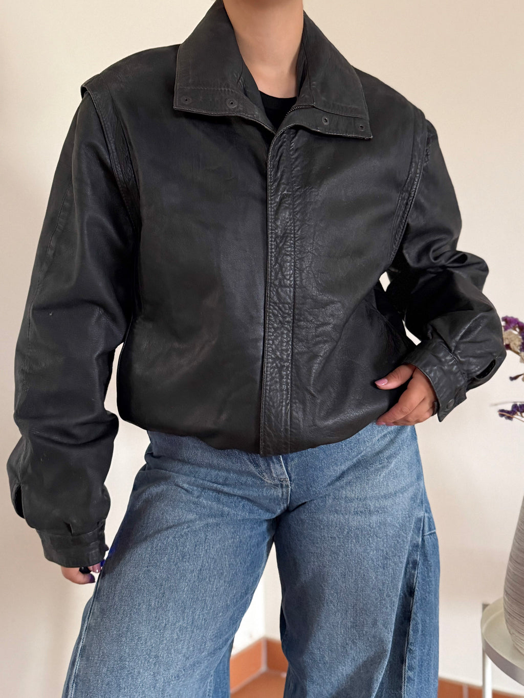 Vintage Bomber Leather Jacket