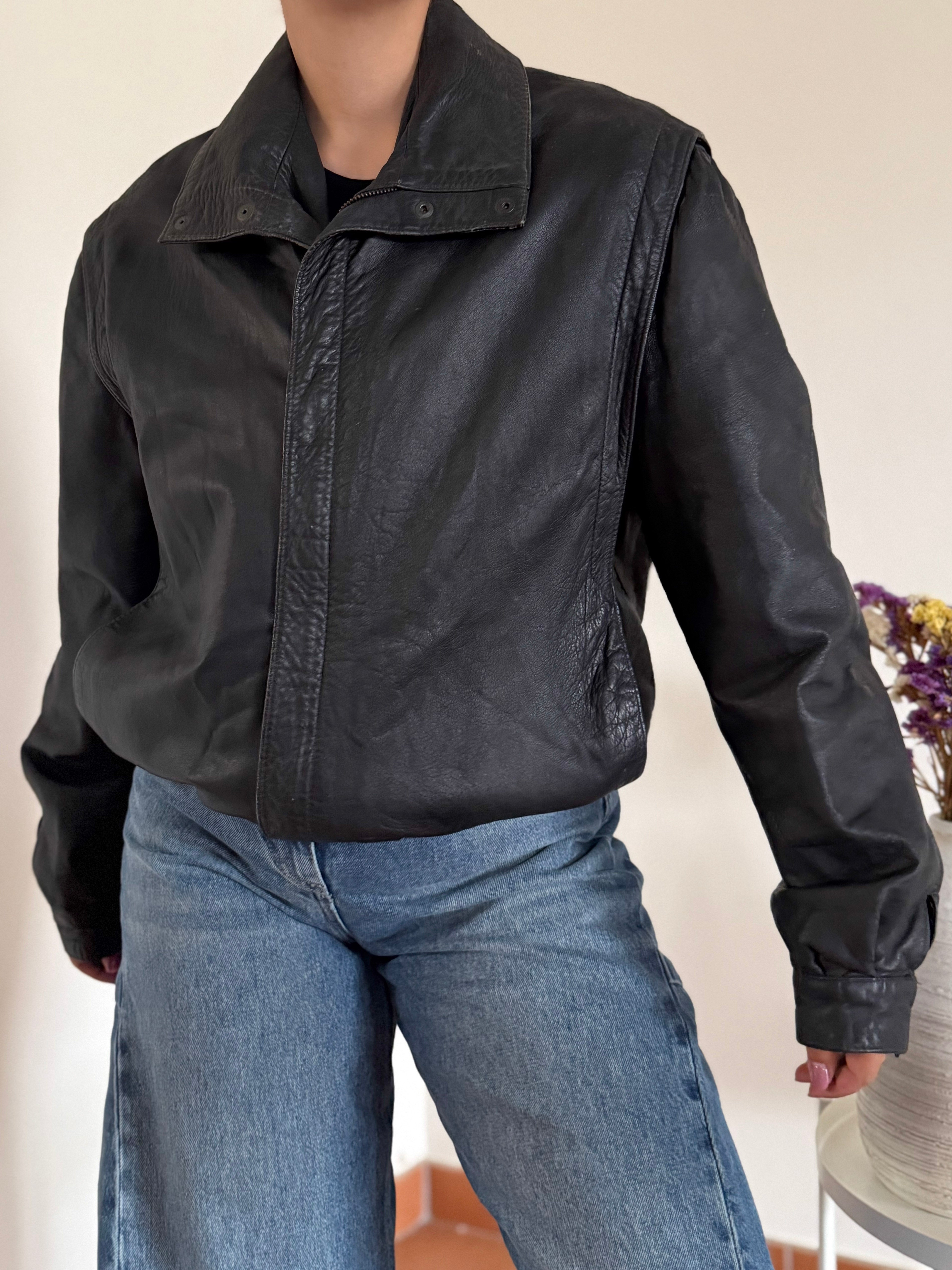 Vintage Bomber Leather Jacket