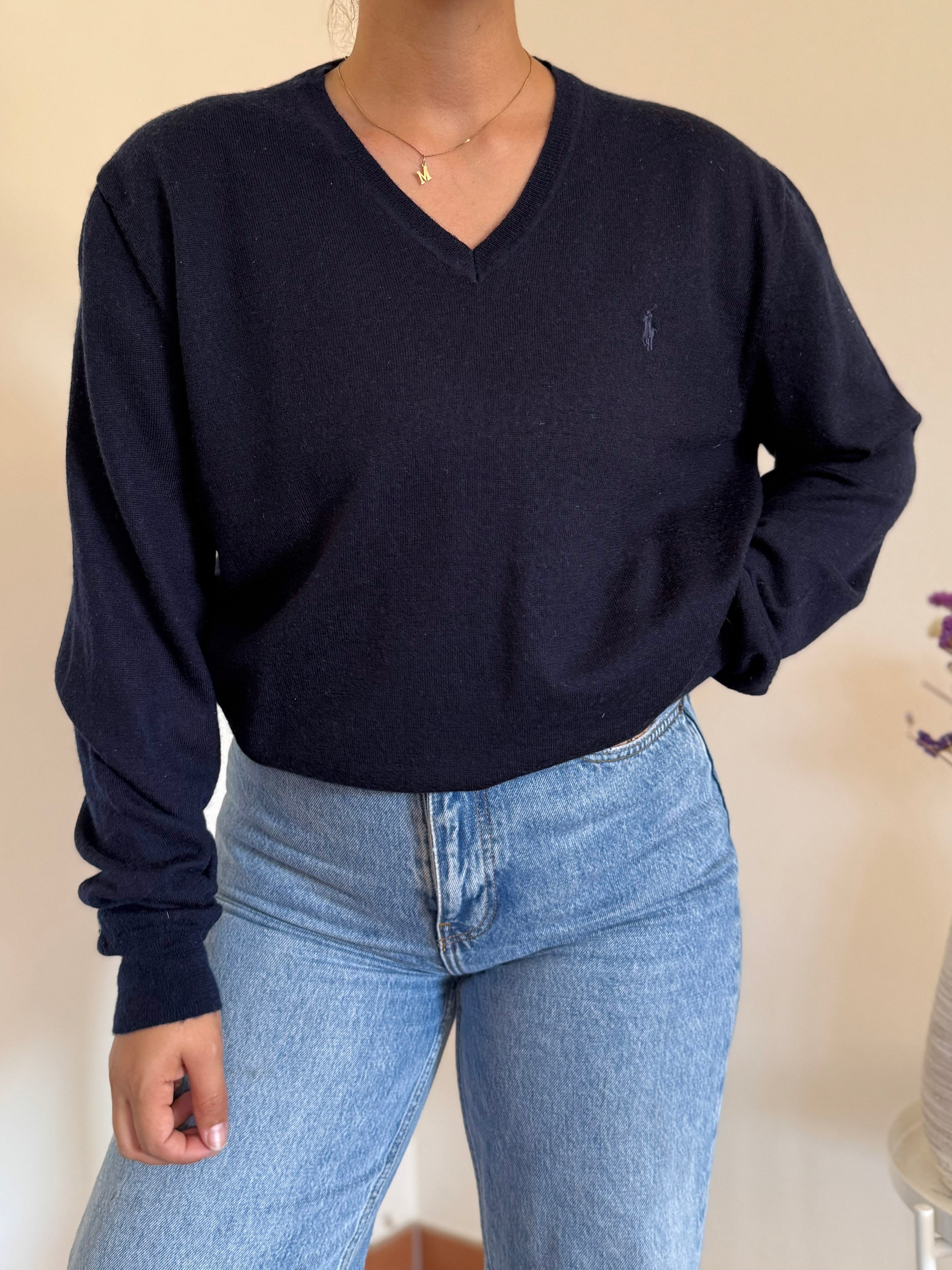 Ralph Lauren V-Neck Knit 100% Lã