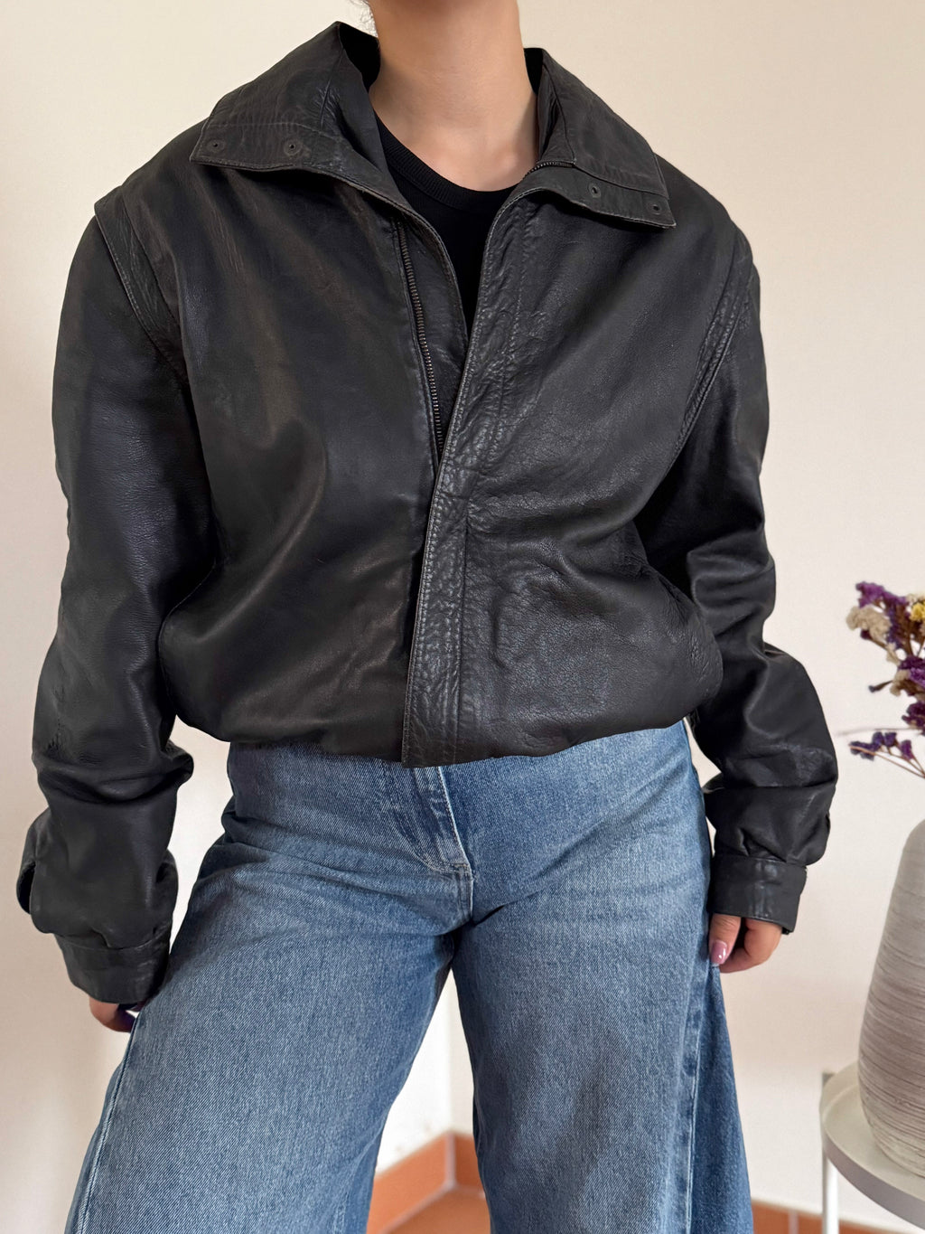Vintage Bomber Leather Jacket