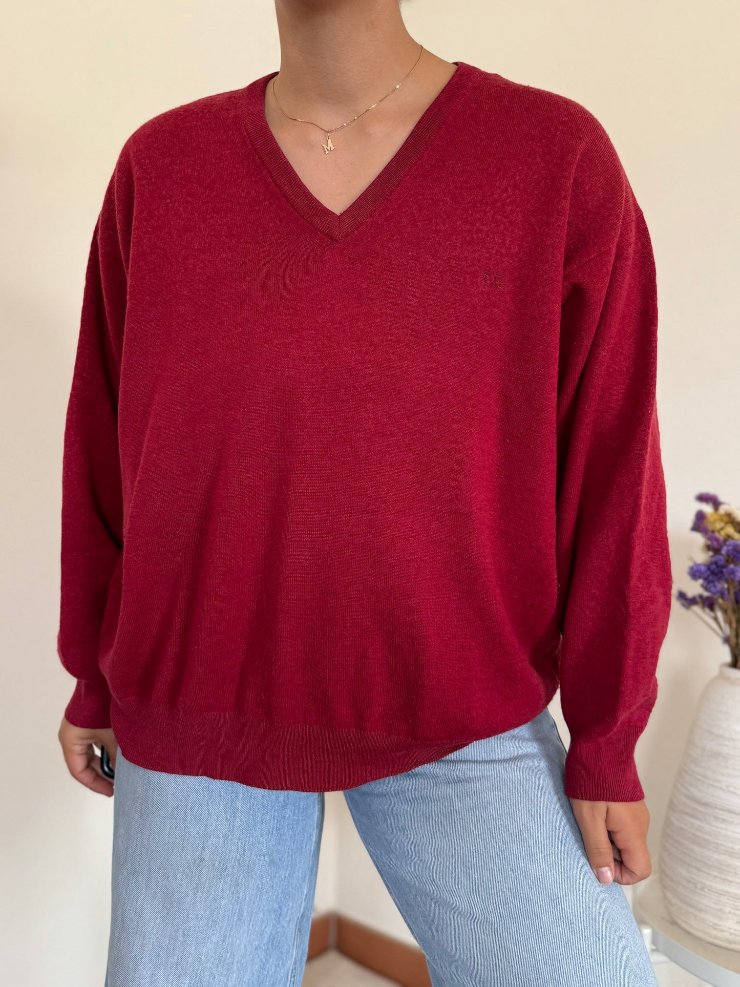 Burberry V-neck Knit Sweater