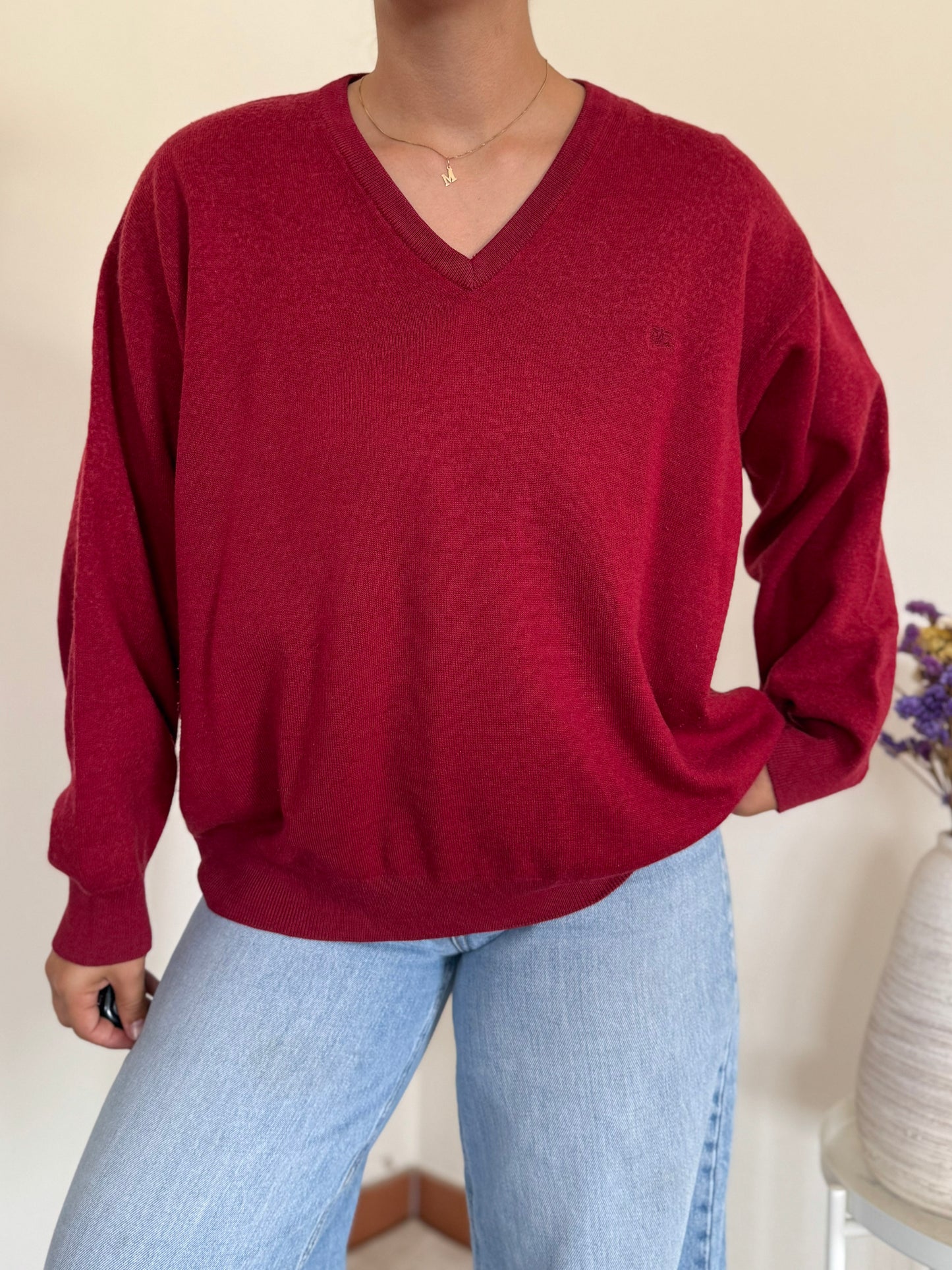 Burberry V-neck Knit Sweater