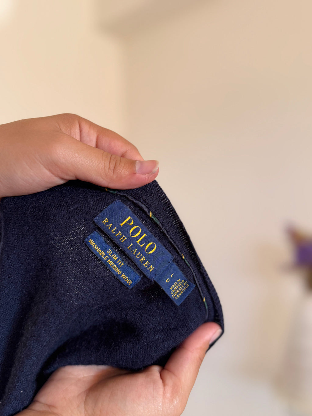 Ralph Lauren V-Neck Knit 100% Lã