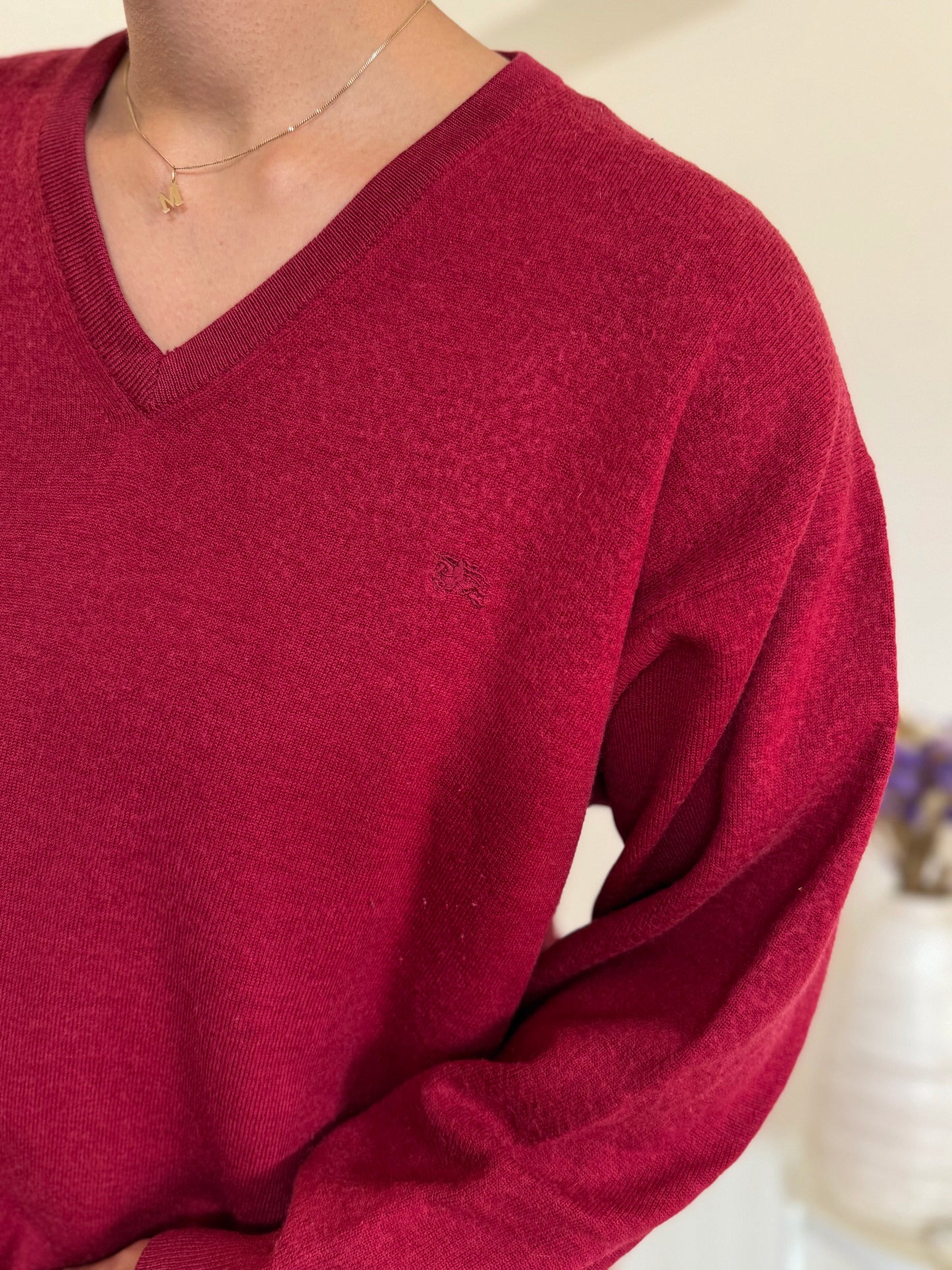 Burberry V-neck Knit Sweater