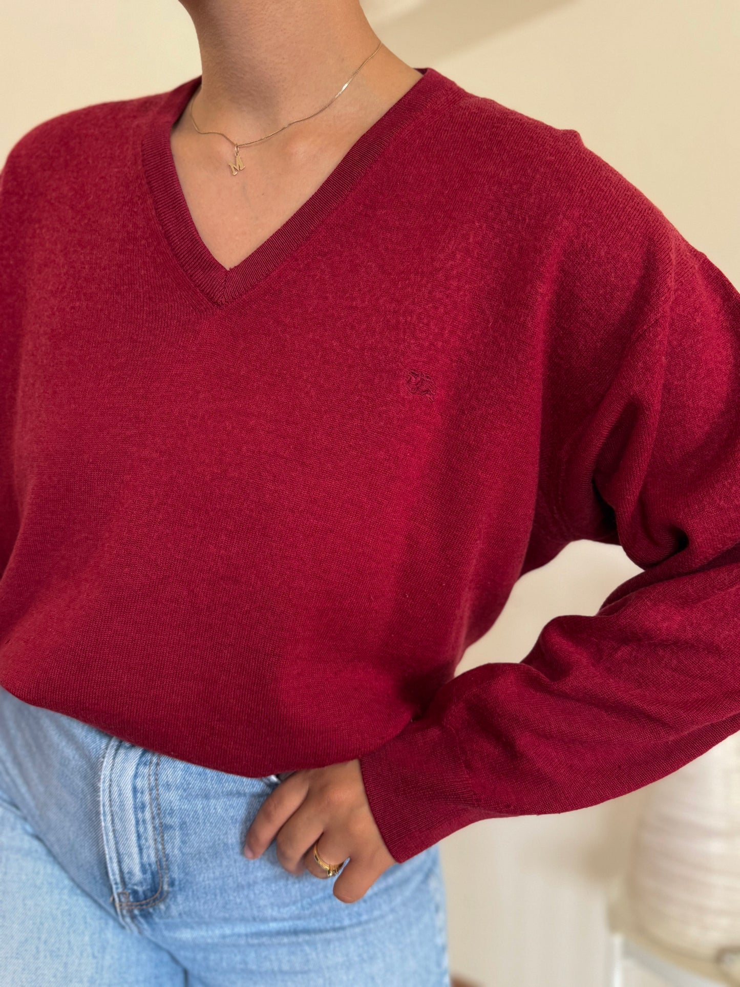 Burberry V-neck Knit Sweater