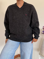 Burberry V-neck Knit Sweater 100% Wool