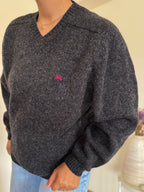 Burberry V-neck Knit Sweater 100% Wool