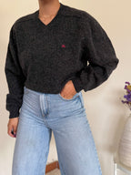 Burberry V-neck Knit Sweater 100% Wool