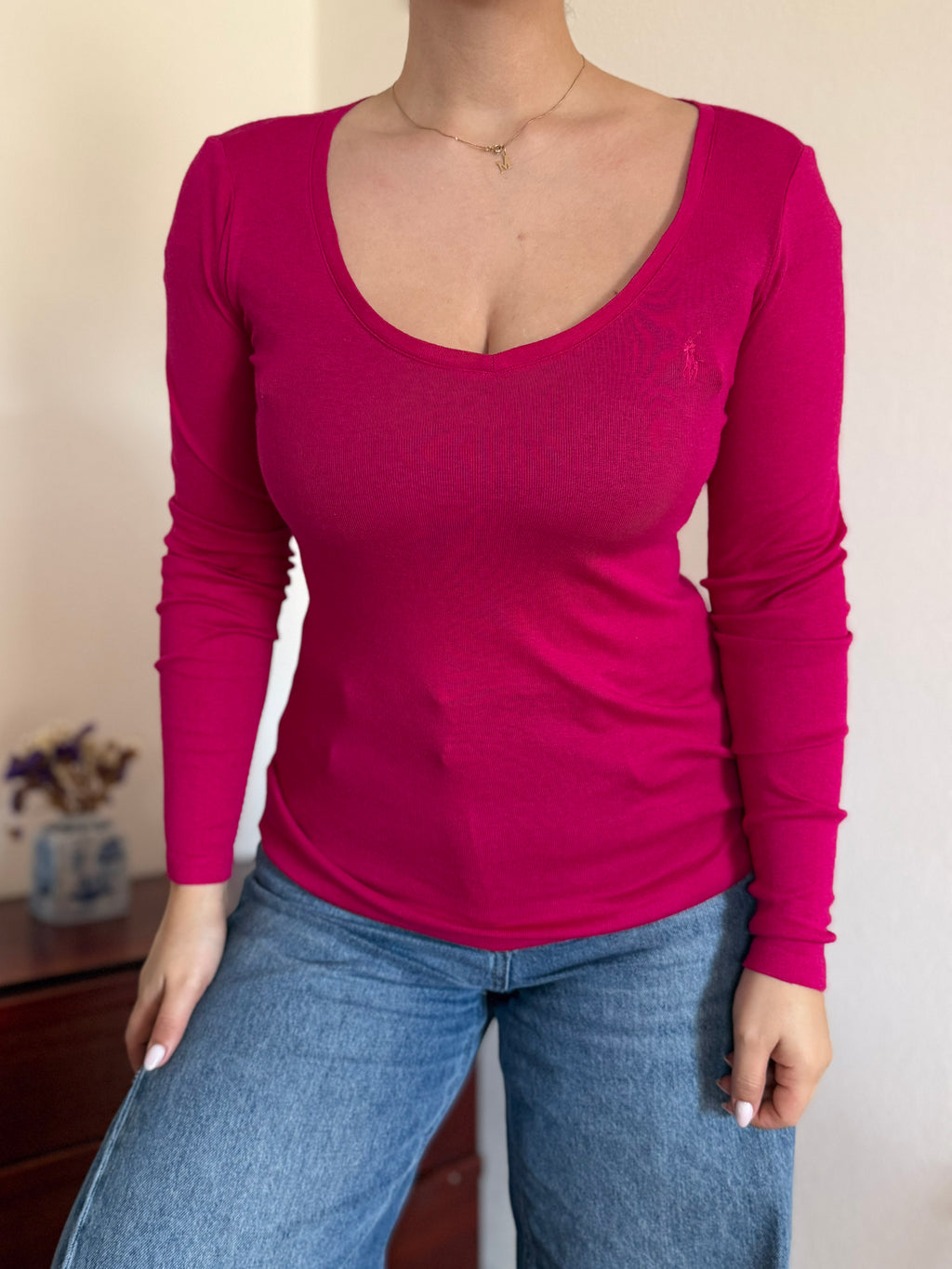 Ralph Lauren Round Neck Sweater 60% Cotton 40% Lyocell