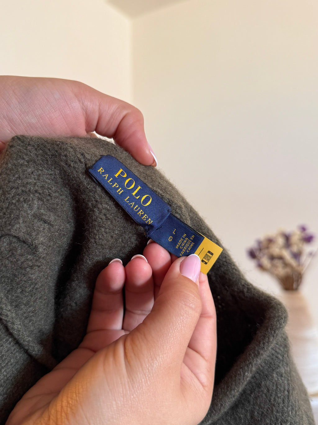 Ralph Lauren Cable Knit Round Neck Wool Sweater