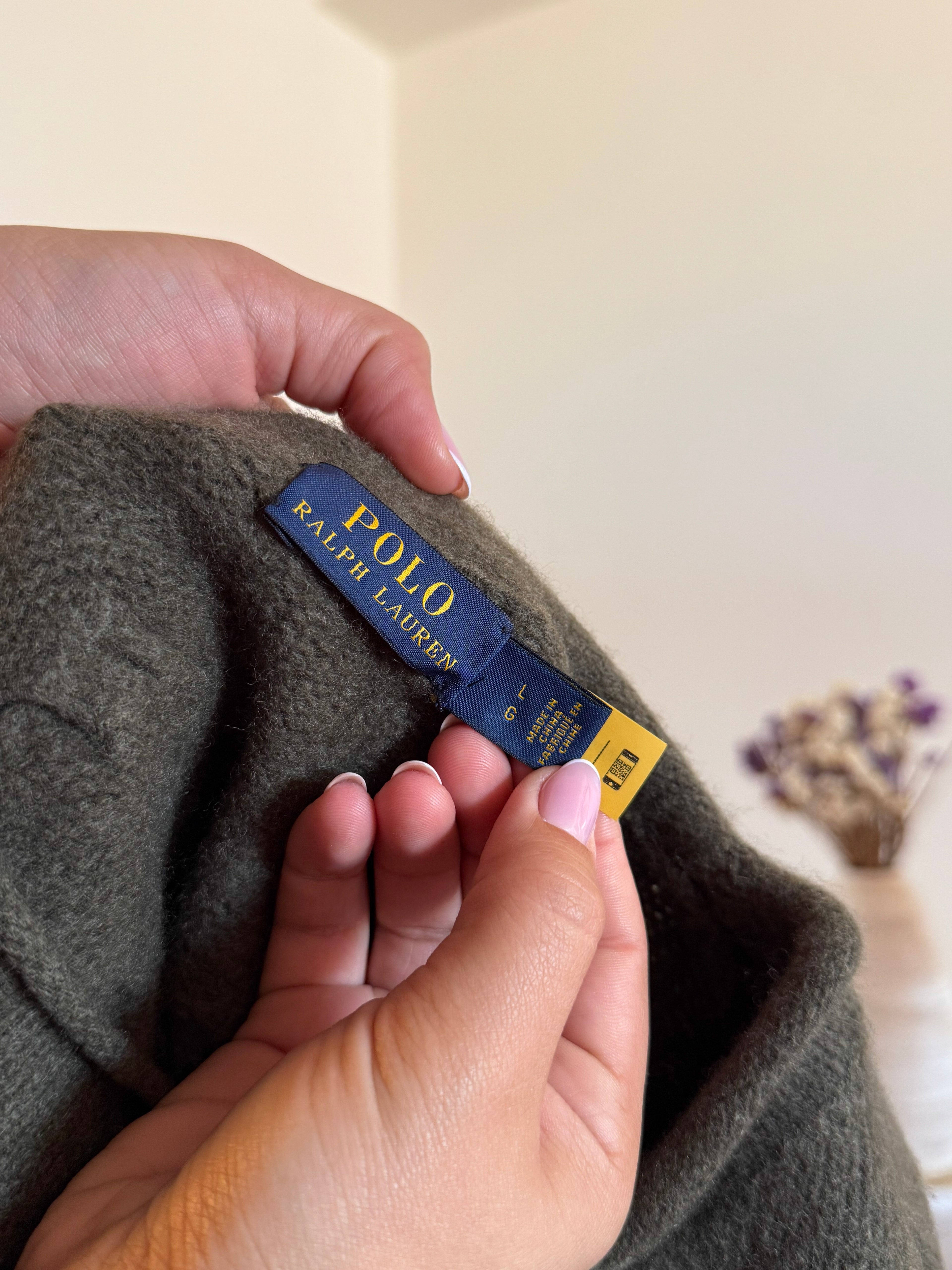 Ralph Lauren Cable Knit Round Neck Wool Sweater