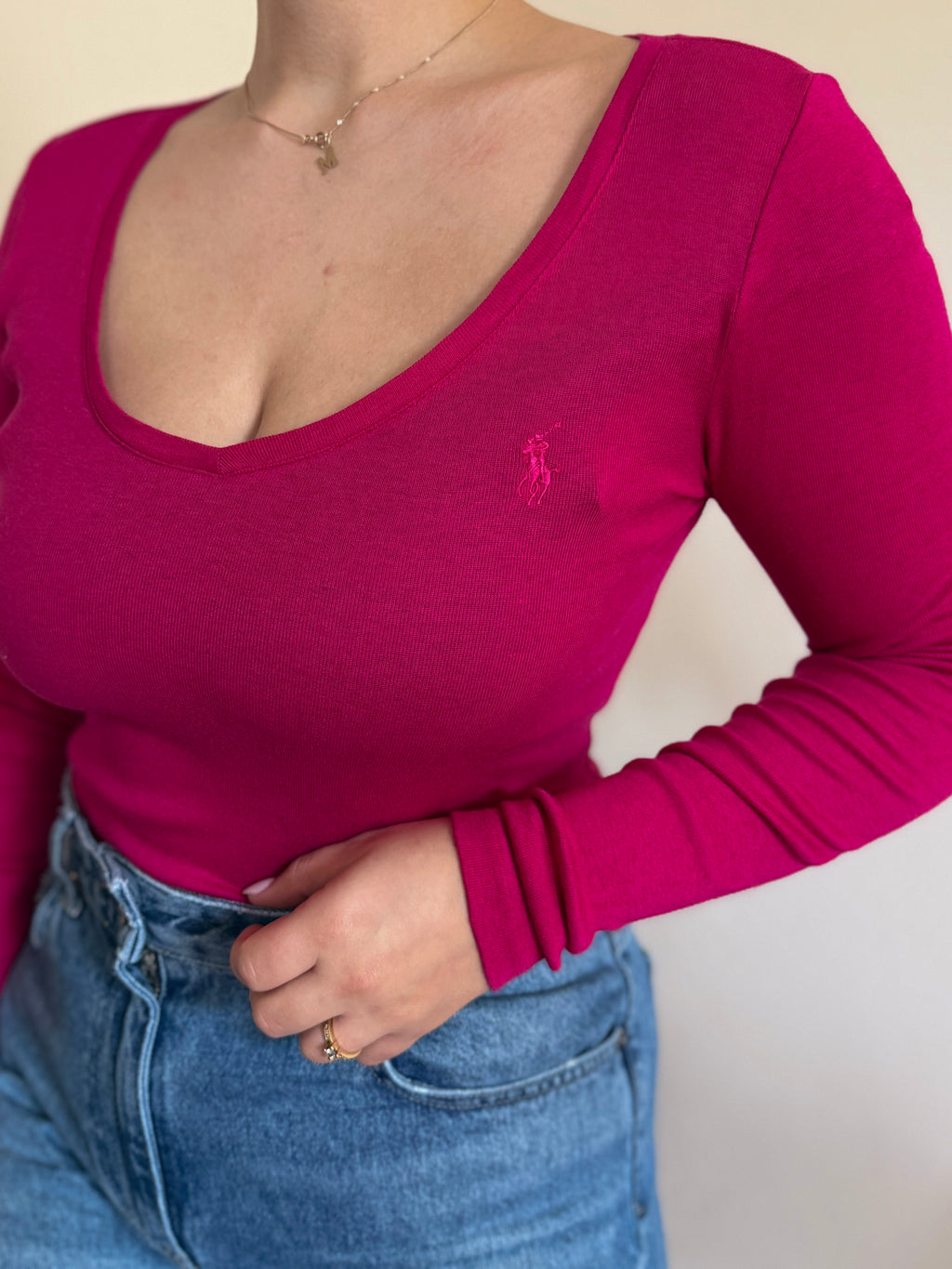 Ralph Lauren Round Neck Sweater 60% Cotton 40% Lyocell