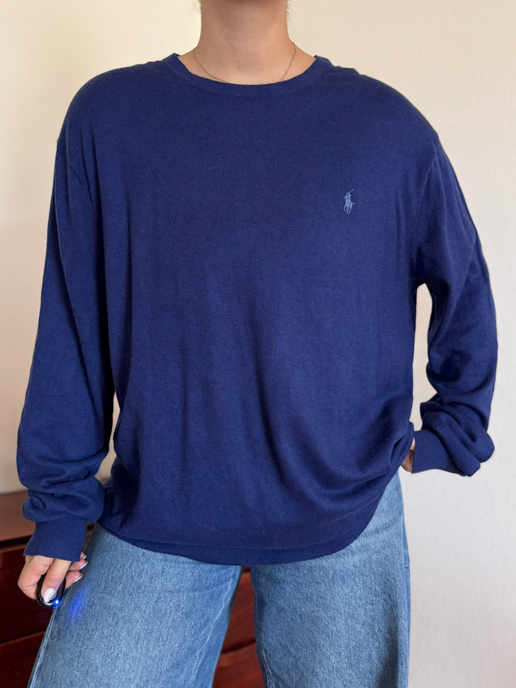 Polo Ralph Lauren Round Neck Sweater 85% Cotton 15% Cashmere