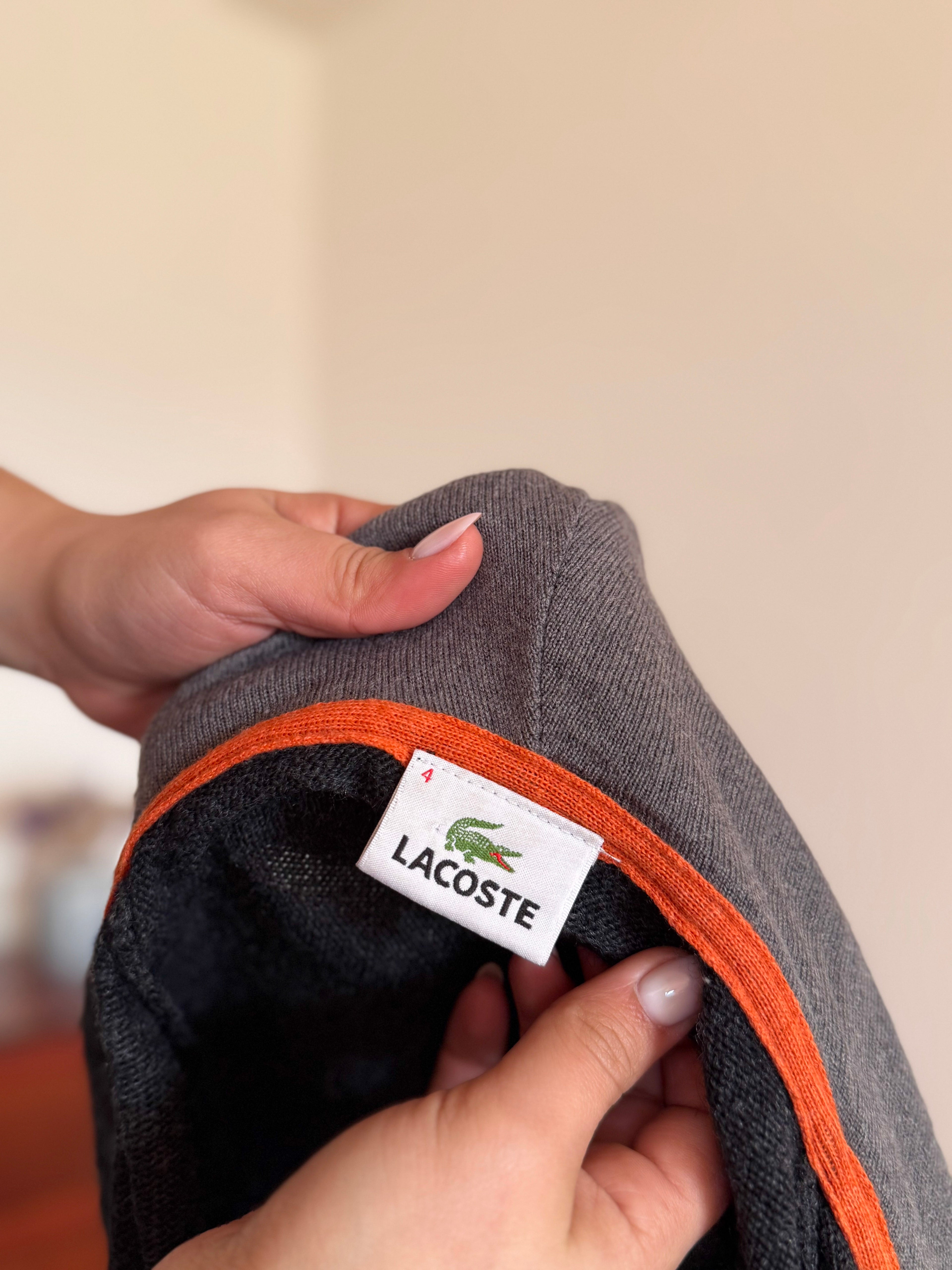 Lacoste Full Zip Knit Coat 50% Wool 10% Alpaca 40% Acrylic